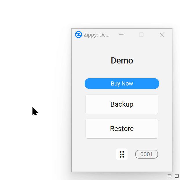 Zippy's main interface