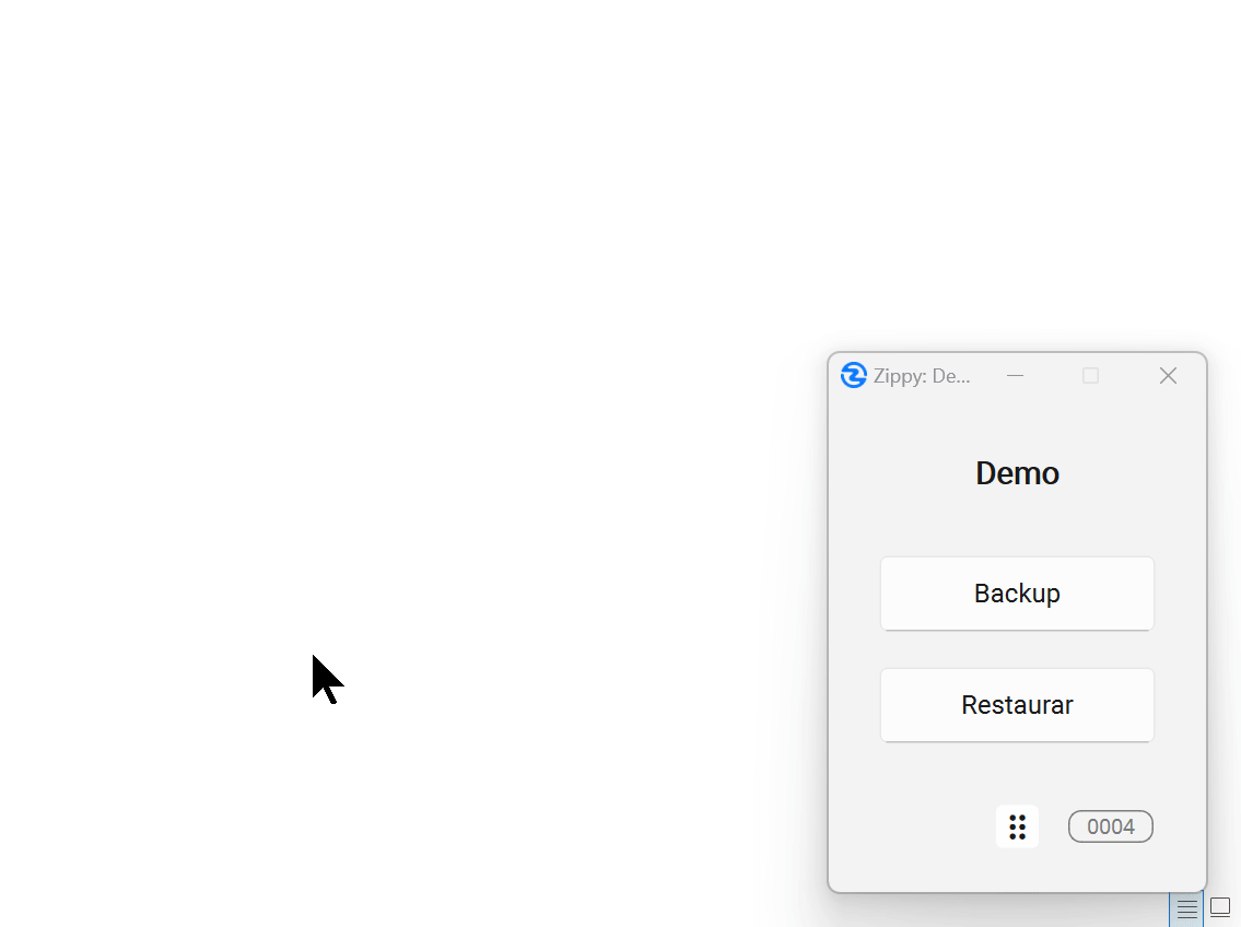Interfaz de restauración de Zippy