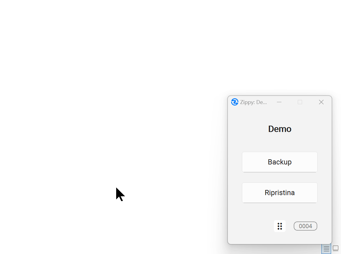 Interfaccia di ripristino di Zippy