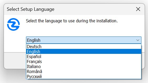 Selecția limbii instalatorului