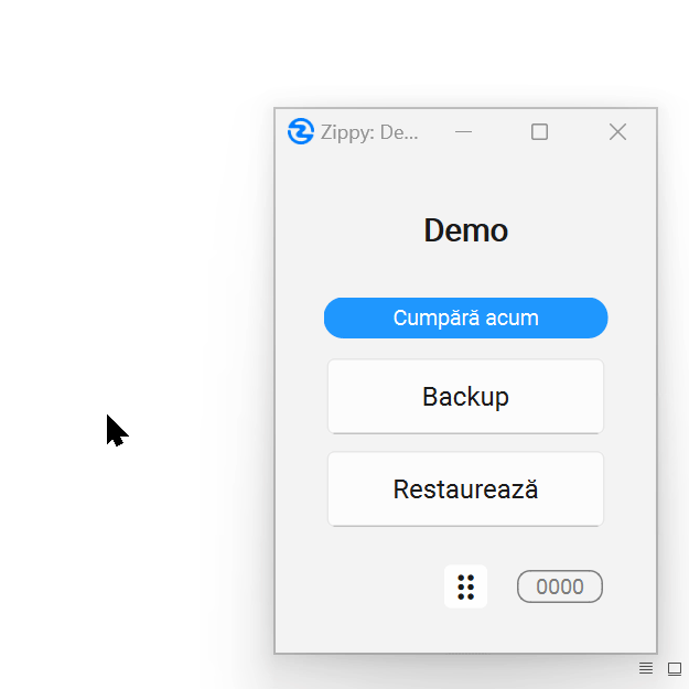 Interfața principală Zippy
